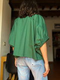 PRE ORDINE • Blusa oversize verde bottiglia