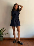 Mini dress jeans gessato