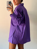 Camicia ampia viola