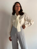 Camicia seta margherite ton sur ton