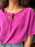 Camicia ciclamino con ricami