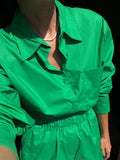 Camicia ampia verde