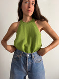 Top in maglia pistacchio