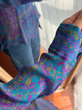 Camicia indiana modello maschile ottanio e viola