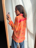 Camicia indiana modello maschile gialla e rosa