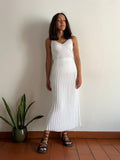 Top in maglia a coste bianco