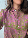 Camicia indiana modello maschile lilla e verde