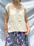 Top beige damascato