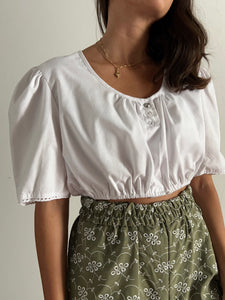 Camicia bianca crop manica corta