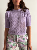 Maglia di cotone foglie lilla