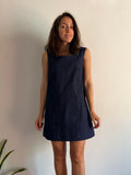 Mini dress jeans gessato