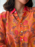 Camicia indiana modello maschile gialla e rosa