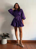 PRE ORDINE • Abito con cintura tiedye viola