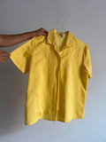 Camicia di lino gialla ricamata