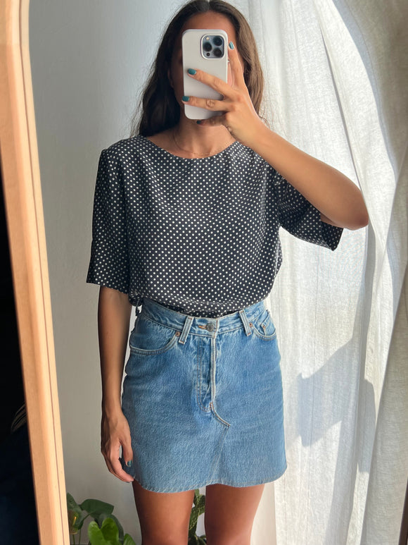 Camicia di seta pois