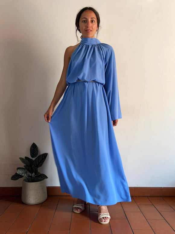 Abito monospalla azzurro