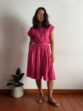 Completo di lino fuxia