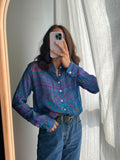 Camicia indiana modello maschile ottanio e viola