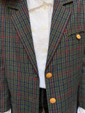 Blazer a quadretti con bottoni a contrasto