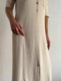 Completo in maglia di cotone panna