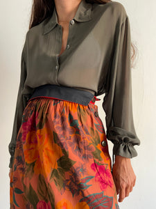 Camicia lunga verde salvia