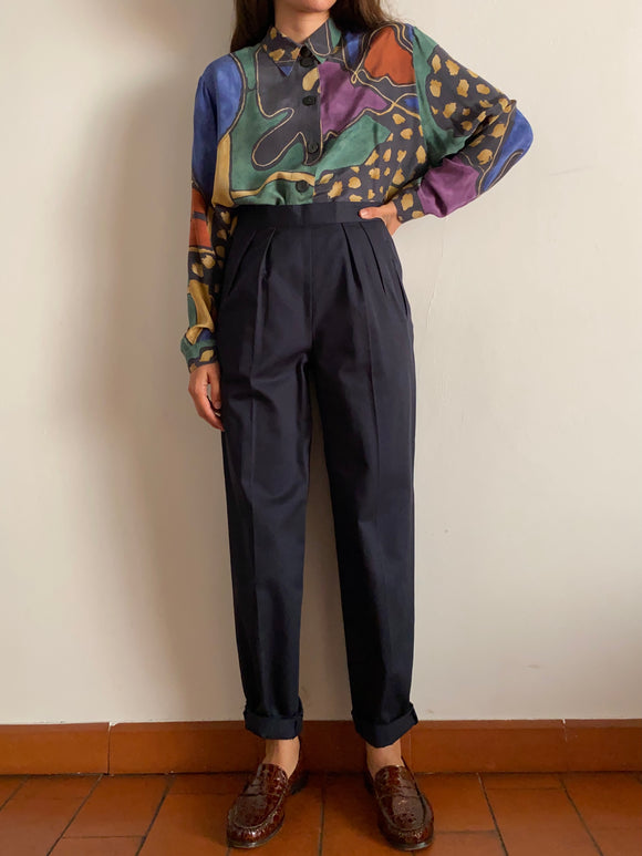 Pantaloni taglio maschile blu