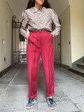 Pantalone di cupro ciliegia