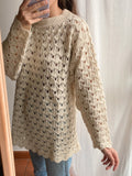 Maglione panna traforato