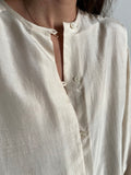 Camicia di seta cruda avorio