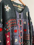 Cardigan ricamato con fiori