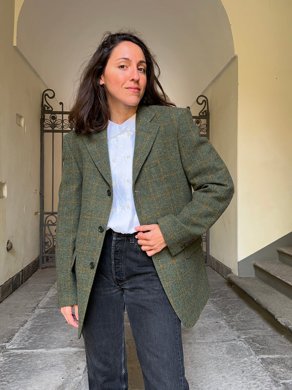 Blazer maschile verde quadretto ruggine