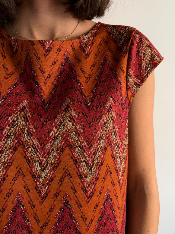 Maglietta stile Missoni ruggine
