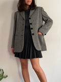 Blazer spigato grigio e nero
