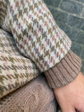 Blazer pied de poule con rosa