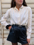 Camicia panna con colletto piccolo