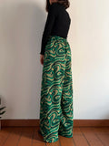 PRE ORDINE • Panta palazzo stile Missoni verde
