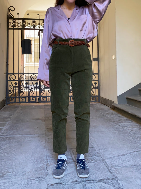 Pantaloni velluto a costine verdi