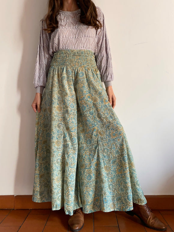 Maxi panta palazzo indiano verde acqua