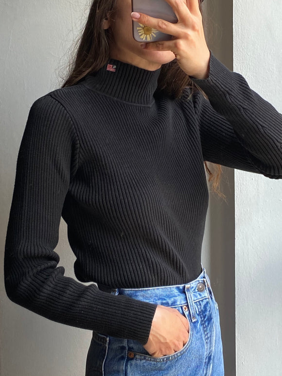 Lupetto Ralph Lauren nero a costine