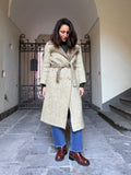 Cappotto bicolor con cintura