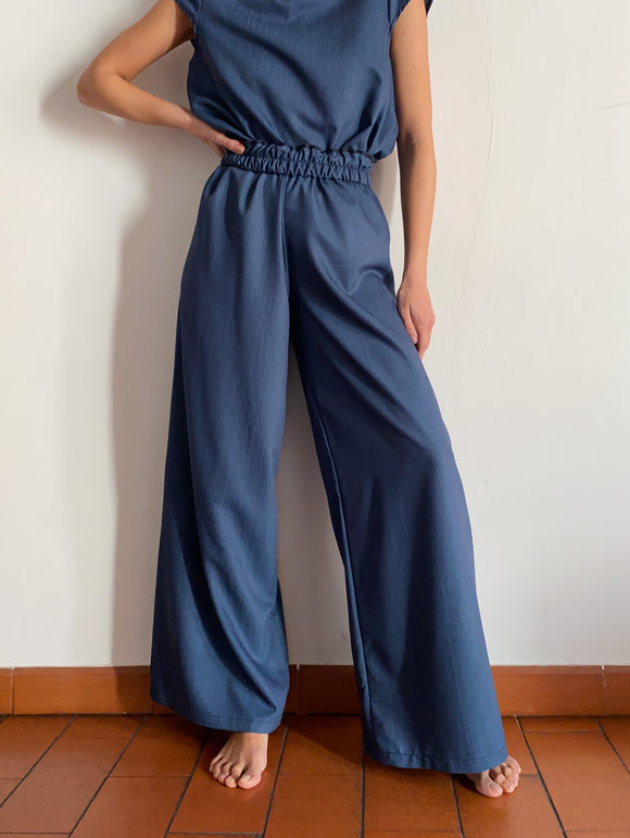 Panta palazzo cupro denim