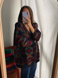 Cardigan fantasia geometrica multicolor