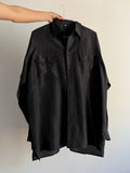 Maxi camicia nera di seta