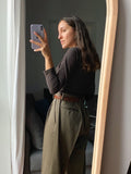 Pantalone maschile di lana verde-marrone