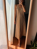 Abito beige di seta