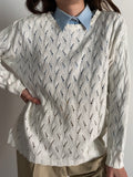 Maglione bianco traforato