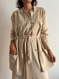 Completo in maglia di cotone panna