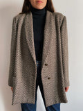 Blazer lungo marrone spigato