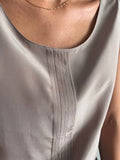 Top di seta grigio perla