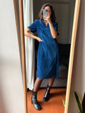 Abito di velluto blu